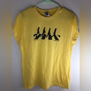 The Beatles Yellow Graphic Tee Abbey Road Size XXL Juniors New With Tags